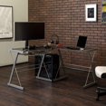 thumbnail image 1 of Bureau de Jeu d'Angle en Forme de L avec Plateau pour Clavier d'Ordinateur, 1 of 7