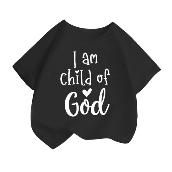 GDREDA Girl Clothes Kid Girls Cute Personality Printed Round Neck Short Sleeve Tee Summer Casual Loose T Shirt Tops T-Shirts for Girl Black,12-14 Years