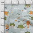 thumbnail image 2 of oneOone Cotton Poplin Turquoise Blue Fabric Kids Craft Projects Decor Fabric Printed By The Yard 42 Inch Wide, 2 of 4