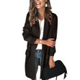 thumbnail image 4 of Women Casual Solid Lapel Long Sleeve Open Front Pocket Coat Suit for Daily Work, 4 of 6