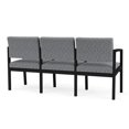 thumbnail image 5 of Lenox Steel Reception Waiting Room Healthcare 3 Seats Chair / Black Steel / Gray, 5 of 5