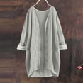 thumbnail image 2 of Mlkoz Long Sleeve Shirts for Women Open Front Shirt Soft Lightweight Fall Fashion Casual Solid Color Loose Button Tops S-XXL, 2 of 5