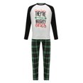thumbnail image 1 of Kmbangi Matching Family Christmas Pajamas Letter Raglan Tops + Plaid Pants, 1 of 9