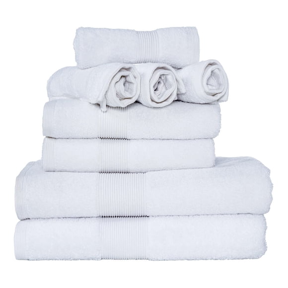 Fabstyles 8 Piece Towel Set, Plush and Absorbent Daily Use Towels, 2 Bath Towels, 2 Hand Towels and 4 Washcloth for Guest Room, Bathroom, Household Essentials