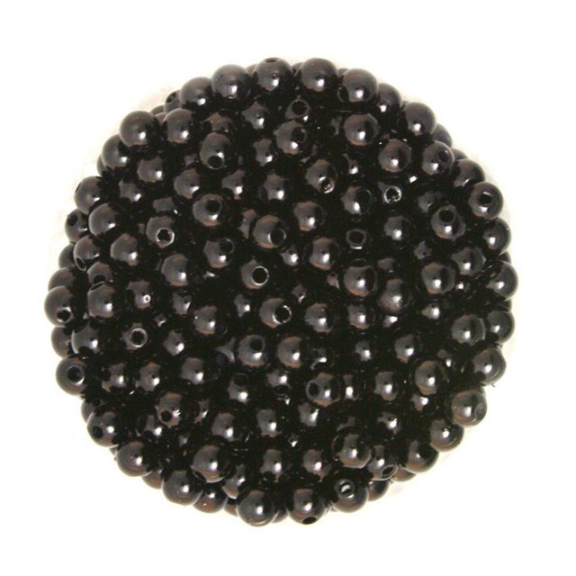 500pcs 6mm Round Pearl Spacer Beads Black