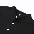 thumbnail image 4 of Honganda Men Short Sleeve Shirts Solid Band Collar Button Summer T-shirt, 4 of 6