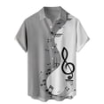 thumbnail image 1 of Xdzjlr Polos pour Hommes Patchwork Musical Décontracté Manches Courtes Bouton Col Rabattu Chemise TG, 1 of 4