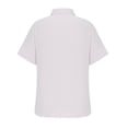 thumbnail image 4 of cfhntfmh Mens Button down Shirts Solid Summer Beach Vacation Tops Cotton Linen Short Sleeve Shirts, 4 of 4