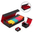 thumbnail image 4 of KLKCMS Card Deck Box - Deck Convertible 550CT - and Sturdy TCG, OCG Card Storage for and : Cards , Black Red, 4 of 8