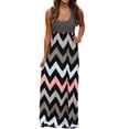 thumbnail image 2 of SMihono Robe Maxi Bohème d'Été pour Femmes Grande Taille Mode Robe Décontractée Sans Manches à Rayures Patchwork Col Rond pour Femmes Longue Robe de Plage Évasée Robe Soleil, 2 of 3
