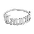 thumbnail image 4 of Twelve Constellation English Letter Ring Opening Stainless Steel Adjustable Ring, 4 of 9