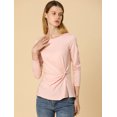 thumbnail image 3 of INSPIRE CHIC Blouse à Manches Longues pour Femmes à Col Rond avec Torsade devant, 3 of 6
