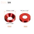 thumbnail image 2 of Unique Bargains 30packs Countersunk Washer M4 Anodized Aluminum Alloy Finishing Washers, Red, 2 of 4