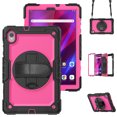 thumbnail image 1 of Case for Lenovo Tab K10 10.3 Inch / M10 FHD Plus 2020 2nd Gen with Screen Protector, 360 Degree Rotating Kickstand Hand Strap Heavy Duty Shockproof Cover with Shoulder Strap, Rose PC, 1 of 7