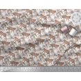 thumbnail image 2 of Soimoi Poly Georgette Fabric Leaves & Tiger Jungle Print Sewing Fabric Yard 52 Inch Wide, 2 of 3