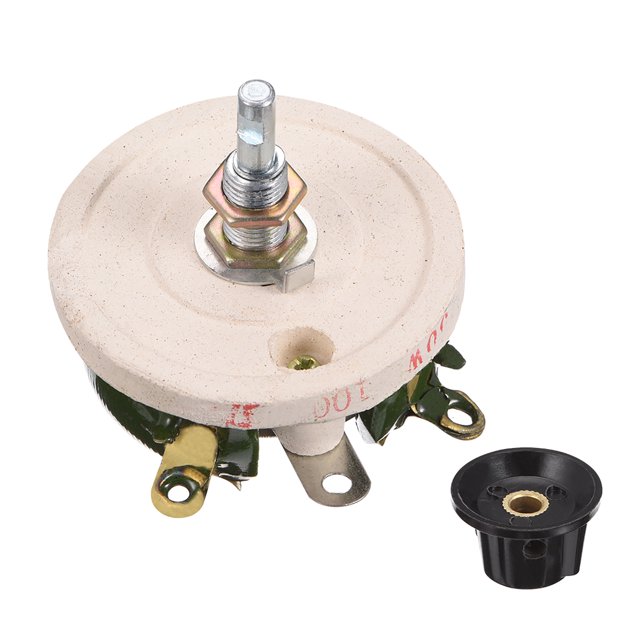 Unique Bargains Wirewound Ceramic Potentiometer Variable Rheostat Resistor 50W 100R Ohm With Knobs