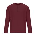 thumbnail image 4 of Yuyuzo Sweatshirts for Men Long Sleeve Round Neck Buttons Pullover Knitted Textured Solid Color Tops, 4 of 6