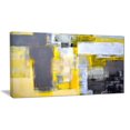 thumbnail image 1 of Design Art Grey And Yellow Blur Abstract Abstract Canvas Art Print, 1 of 3