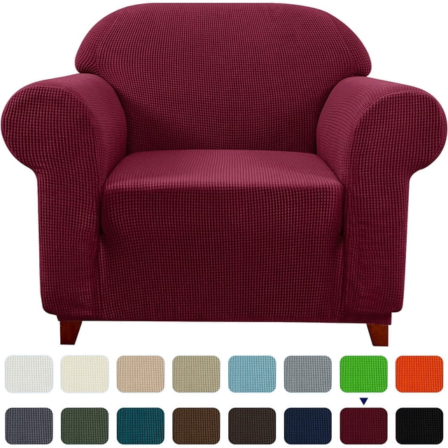 Subrtex 1-Piece Stretch Sofa Slipcover Non Slip Couch Cover, Texture Grid Pattern