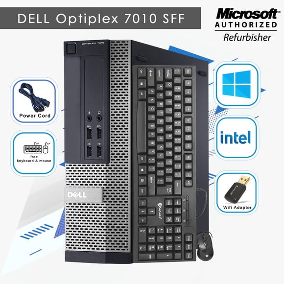 Dell Optiplex SFF Computer, Intel Quad Core i5 , upto 3.6GHz, 16GB RAM, 128GB SSD, Keyboard Mouse, Windows 11 Pro WIFI Bluetooth -Refurbished