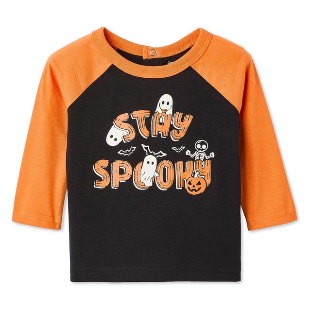 George Baby Boys' Long-Sleeve Raglan Halloween T-Shirt