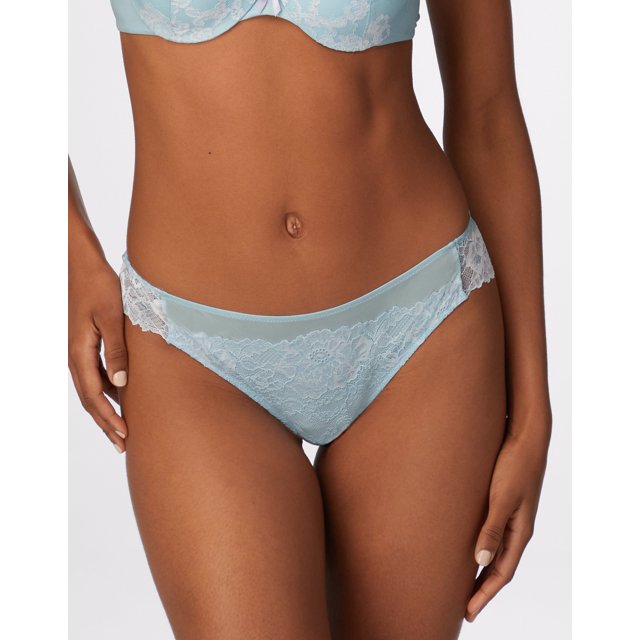 Maidenform Womens Comfort Devotion Lace Back Tanga, 8, Blue WhimsyUrban Lilac