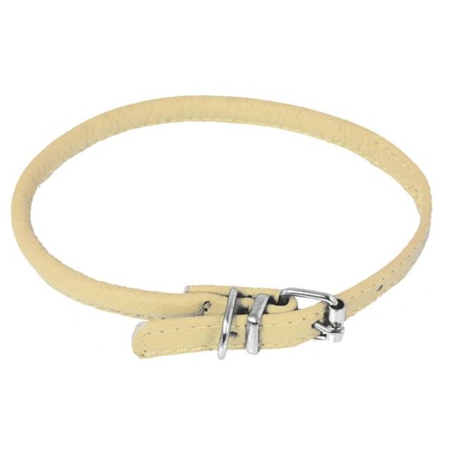 Dogline L1004-0 16-19 L x 0,38 Po L. Col Rond en Cuir, Beige