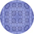 thumbnail image 1 of Ahgly Company Tapis Rond Lavable en Machine Intérieur Transitionnel Bleu Denim, 5 Pieds Rond, 1 of 7