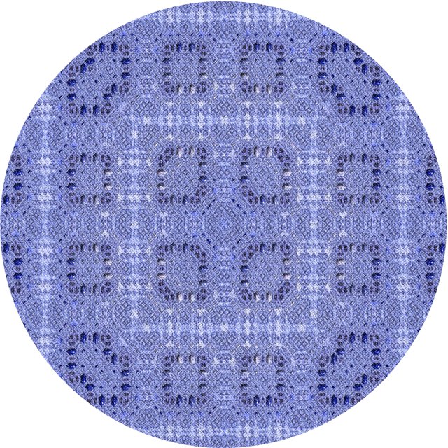 Ahgly Company Tapis Rond Lavable en Machine Intérieur Transitionnel Bleu Denim, 5 Pieds Rond