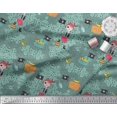thumbnail image 3 of Soimoi Polyester Crepe Fabric Flag,Treasure Box & Pirate Boy Nautical Print Fabric by Yard 42 Inch Wide, 3 of 3