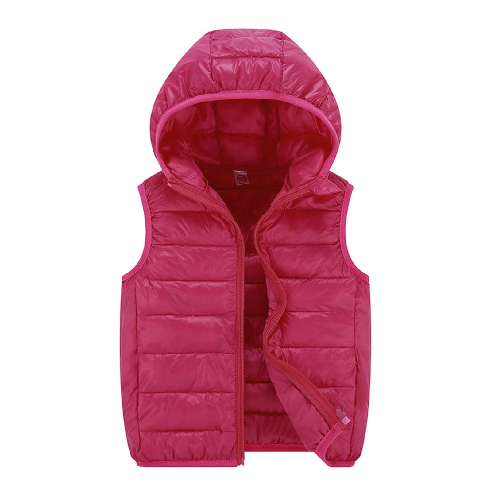 HNMKIU Boys Winter Warm Coats Child Kids Toddler Baby Boys Girls Sleeveless Winter Solid Coats Hooded Jacket Vest Outer Outwear Outfits Clothes Hot Pink,5-6 Years