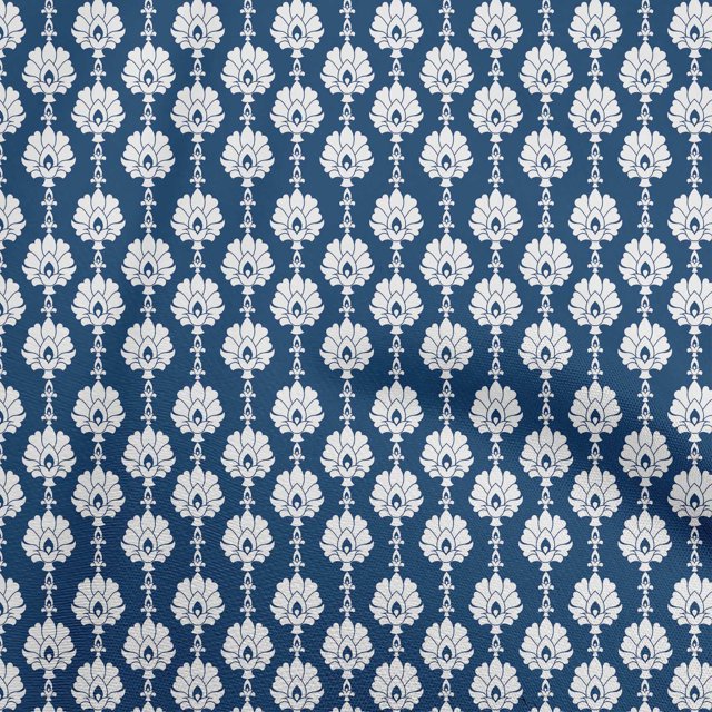 oneOone Cotton Poplin Dark Blue Fabric Asian Block Sewing Craft Projects Fabric Prints By Yard 56 Inch Wide