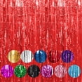 thumbnail image 3 of tredstone Photo Backdrop Streamers Decorations 0pcs Tinsel Curtain Backdrop Gold For Birthday Party Party Decorations Red 6.5ft 1Set, 3 of 6