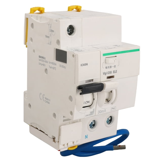 IC65N Circuit Breaker, AC230V 400V Safe Stable Interruption Short Circuit Protection 1P+N Air Switch For Industrial Places 16A