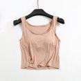 thumbnail image 2 of Timegard Camisoles pour Femmes avec Soutien-Gorge Intégré Camis Col Rond Sans Manches Court Haut Confortable d'Été Homerwear, 2 of 3