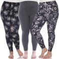 thumbnail image 1 of White Mark Women's 3-Pack Soft Stretchable Printed Leggings, 1 of 2