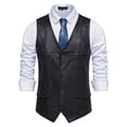 thumbnail image 2 of Birdeem Men Solid Fashion Have Pockets Single Breasted Stage Costume Vest Tops Blouse, 2 of 9