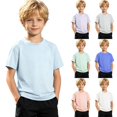 thumbnail image 1 of Gyexs Boys Swim Shirt Short Sleeve UPF 50+ Swimwear Tops Summer Beach Blue 11-12 Years, 1 of 7