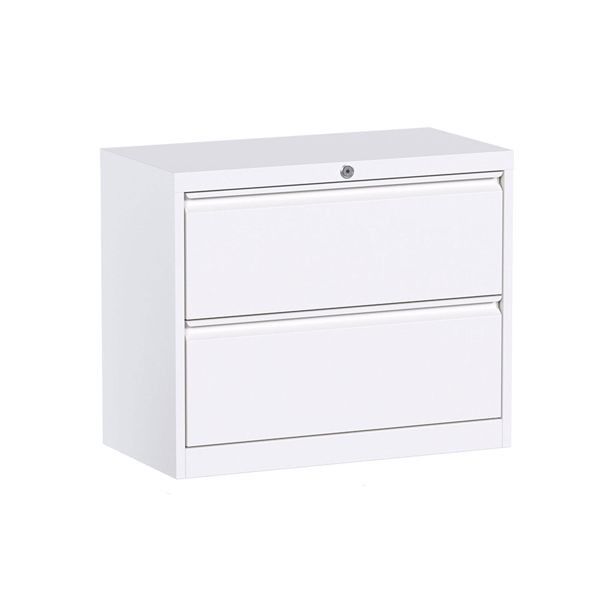 Aobabo Classeur de Bureau en Métal à 2 Tiroirs Verrouillable de 35 Pouces, Organisateur de Rangement, Blanc