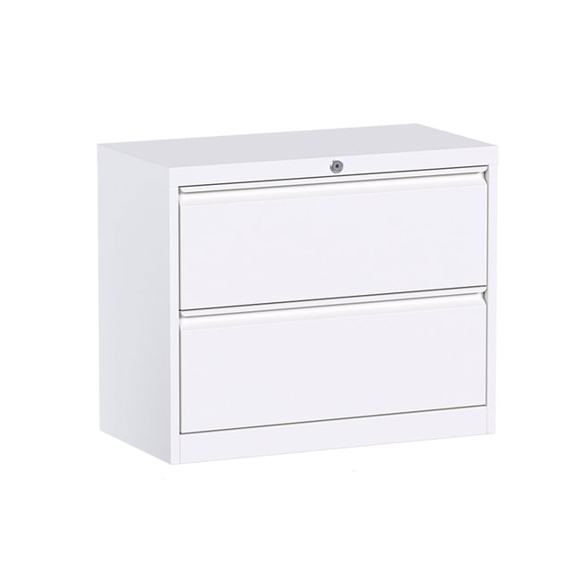 Aobabo Classeur de Bureau en Métal à 2 Tiroirs Verrouillable de 35 Pouces, Organisateur de Rangement, Blanc