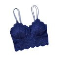 thumbnail image 2 of Spaghetti Straps Beauty Back Lady Bra Wire Free Flower Pattern Lace Push Up Stretchy Bra for Jogging Royal Blue L, 2 of 13
