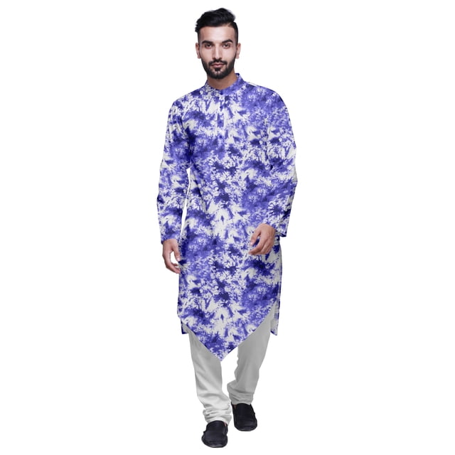 Atasi Kurta à Manches Longues de Designer pour Garçons, Kurta Décontractée Imprimée en Coton Flex