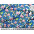 thumbnail image 2 of Soimoi polyester Crepe Fabric Leaves,Floral & Hummingbird Bird Printed Craft Fabric by the Yard 52 Inch Wide, 2 of 3