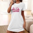 thumbnail image 2 of Chemises de Nuit en Satin pour Femmes Chemises de Nuit pour Femmes, Douce Confortable Légère Manches Courtes Robe de Nuit Confortable Dames Robe de Nuit Imprimée Cœur Robes pour Femmes Tenue de Nuit Robe Blanc TTG, 2 of 5