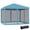 Light Blue, variant on Outsunny 10' x 10' Pop Up Canopy Tent Gazebo with Removable Mesh Sidewall