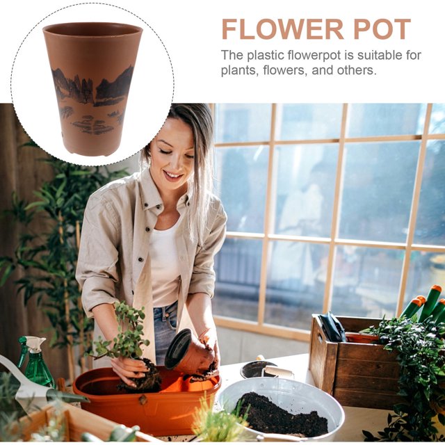 HEALEEP Jardinière Intérieure en Plastique pour Plantes Rondes de Café 1 Paquet