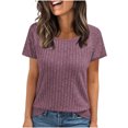 thumbnail image 5 of Pisexur Hauts pour Femmes, Hauts de Sortie pour Femmes & T-Shirt à Manches Courtes Col Rond Imprimé, Haut Ample, Hauts de Printemps pour Femmes Vert, P, 5 of 5