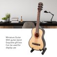 thumbnail image 3 of Guitar Ornament, Polishing Mini Guitar Decoration Durable Wooden Exquisite With Stand For Collection, 3 of 8