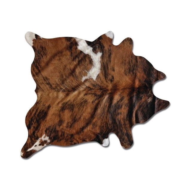 H-Natural Tapis en Peau de Vache Kobe 5'X7' à Poils Courts Doux en Peau de Vache Naturelle en Tons Brun, Noir et Blanc, Présentant une Forme Organique Irrégulière, durable et Résistant aux Taches pour un Usage Intérieur à Fort Achalandage, Convient pour Ajouter Chaleur et style à la Déco de la Maison.