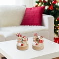 thumbnail image 2 of Gingerbread And Candycane On Wood Base Decor (Asstd) - Set of 6, 2 of 3